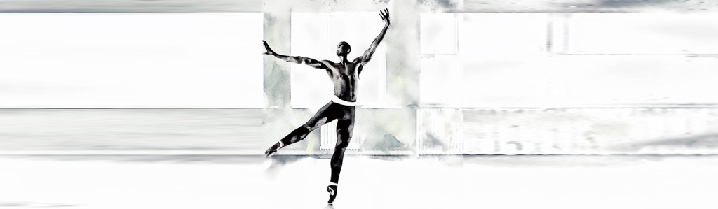 Illustration of a black male dancer on pointe.